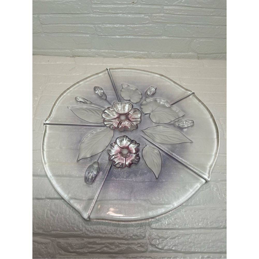 Vintage CALYPSO Mikasa Crystal Floral Petal Plate
